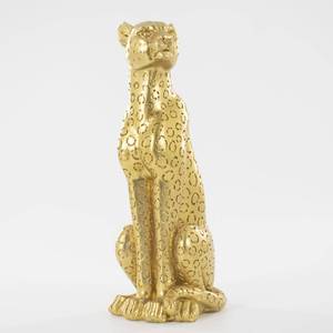 lot 15977 image: Cheetah Statue Sculptures Home Decor , 11Gold Leopard Antique Classical Figurine Sitting Sculpture Standing,Office,living room,dining room,display rack,coffee table or entrance tabletop decoration