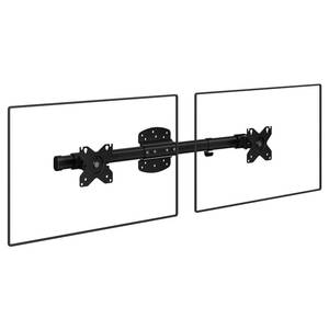 lot 15988 image: WALI Dual Monitor Wall Mount, Single to Double Bracket Adapter, Horizontal Assembly Arm for 2 Screen up to 27 inch (012ARM), Black