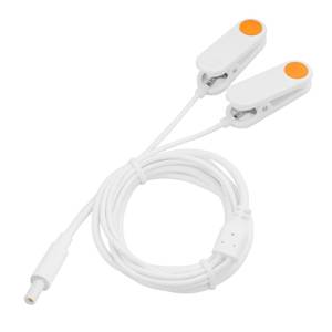 lot 16298 image: TIENFOKOTA VNS Ear Clip Adapter Ultimate Comfort and Stable Signal. Experience Superior Conductivity with Conductive Sponge Tip and A Solid, Non Slip Dual Ear Clip Design. White 3.9Ft