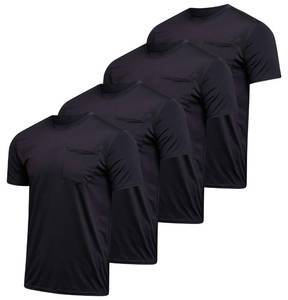 lot 16301 image: Real Essentials 4 Pack Mens Dry-Fit Short Sleeve Pocket Crew Performance Athletic T-Shirt-Set 1, XL