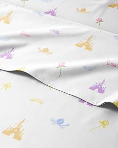 lot 16320 image: Kids Full Size Princess Bed Sheets - 4 Piece Kids Princess Microfiber Sheet Set - Castle Themed Bedding - Soft, Cute, Breathable & Machine Washable - Rose Bed Set for Boys, Girls, Teens and Toddlers
