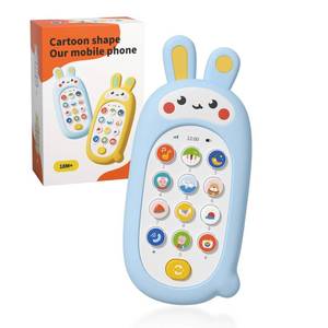 lot 16321 image: UTOPLIKEY Baby Cell Phone Toy with 12 Learning Modes & Soothing Lullabies, Soft Mobile Phone Shell, Sensory Comfort Toys Gift for Toddler Infants Baby Shower Birthday (Blue)