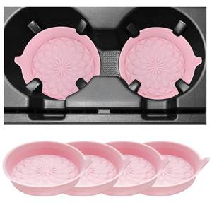 lot 16328 image: BWBWND 4 PCS Car Cup Holder Coasters, 2.75 Inch Anti-Slip Insert Silicone Car Coaster Drink Mat, Shockproof Universal Auto Cup Coasters for Most Vehicles, Car Interior Accessories (Pink)