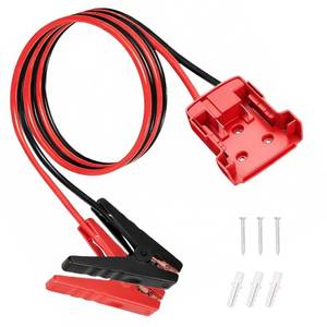 lot 16332 image: TSSKMOYY Jumper Cables Compatible with Mil-Waukee 18V Battery  2FT 14AWG Booster Cable with Alligator Clips  Jump Start Clamps CarsRVsTruck  392°F200°C Silicone Wire Heat Resistant (No Battery)