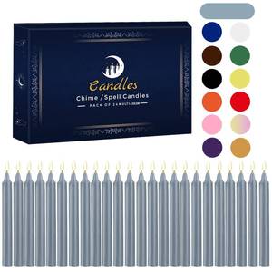 lot 16340 image: 24 Pack Silver Spell Chime Candles �� Premium Mini Unscented Taper Candles for Rituals, Prayer, Meditation, Altar, Spells �� 4 Tall �� Ideal for Witches & Spiritual Practices