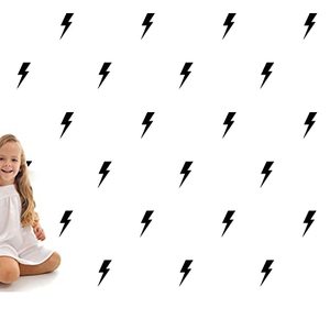 lot 16366 image: Zaiphany 48 PCS Black Lightning Bolt Decals for Wall or Cars, Lightning Bolt Stickers for Wall, Lightning Bolt Wallpaper Decor