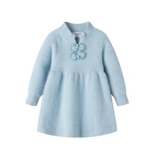 lot 16373 image: Mud Kingdom Toddler Girls Fuzzy Sweater Dress Short Length Traditional Chinese New Year Blue 3T