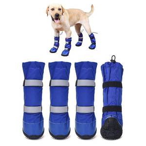 lot 16378 image: Hipaw Waterproof Dog Boots for Winter Snow Rain,Non-Slip Dog Shoes for Medium to Large Dogs,Extended Cuff Paw Protectors for Outdoor Walking Hiking 90