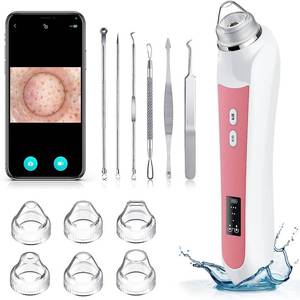 lot 16388 image: Blackhead Remover Vacuum, USB Interface Type Pore Vacuum, Black Head Extractions Tool with Camerafor, Men and Women Pore Cleaner, 3 Adjustment Modes & 6 Suction Heads(Light Pink)