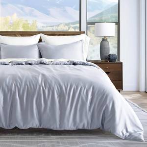 lot 17062 image: EVERGRACEHOME Tencel Lyocell Cooling Duvet Cover Set King Size 3 Piece, 100% Natural Eucalyptus Lyocell Fiber from Austria, Luxury Silky Soft Comforter Cover with 2 Shams, Pearl Blue, 92x108