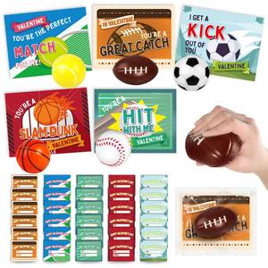 lot 17077 image: OCHIDO 30Pcs Valentines Greeting Cards With Sports Squeeze Balls Kits,Kids Valentine Cards Exchange,School Valentines Day Gift,Class Game Prizes,Valentines Party Favor Supplies
