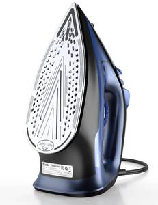 lot 17086 image: Sundu Steam Iron for Clothes with Rapid Heating Ceramic Coated Soleplate, 1500W with Precise Thermostat Dial, Self-Cleaning, Auto-Off, 15.21oz Water Tank for Home Clothes Ironing Use, Blue