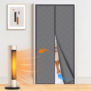 lot 17088 image: Magnetic Thermal Insulated Door Curtain Temporary Magnetic Screen Door Fits Door Size 32X80 Thicker Layered Fabric Self Closing Door Curtains with Thicken Cotton for Winter BackFront Doors