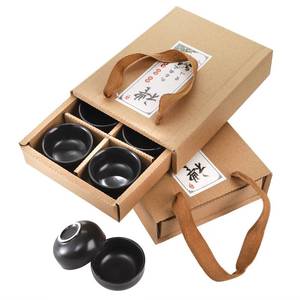 lot 18143 image: Foraineam 12 Pcs Ceramic Sake Tea Cups, 1.5 Ounces  45ml Premium Black Pottery Asia Japanese Teacups Set, Kungfu Style Tea Accessories Handcraft Gift Box Pack