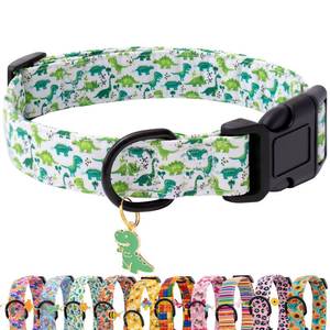 lot 18151 image: Faygarsle Dog Collar for Small Medium Large Dogs Cute Green Puppy Collars for Male Dogs Dinosaur Patterned Pet Collars for Summer Spring Wedding Puppy Boy Dog Collar S