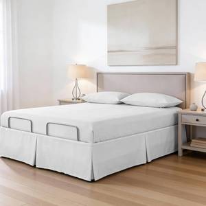 lot 18154 image: Bed Maker��s Never Lift Your Mattress Bed Skirt for Adjustable Beds, Split Corners, 15 Inch Drop Length, Queen, White