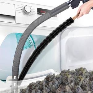 lot 18162 image: PetOde 2 Pieces Dryer Vent Cleaner Kit Compatible with Most Vacuum Cleaner, Dryer Lint Brush and Vacuum Hose Attachment, Quickly Lint Remover, Deep Gray