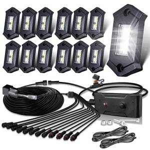 lot 18169 image: LEDMIRCY Pure White Rock Lights Kit with Switch Wire Harness 12PCS High Power LED Rock Lights for Trucks UTV ATV SUV Off Road Underglow Trail Rig Rocklights Under Body Waterproof Shockproof Light
