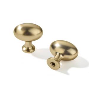 lot 18185 image: khtumeware 30 Pack 1-38 inch(35mm) Champagne Bronze Cabinet Knobs Egg Knobs Satin Brass Oval Drawer Knobs Kitchen Cabinet Hardware Zinc Knobs for Dresser Drawers