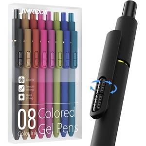 lot 18205 image: JIMMIDDA Colorful Gel Pens - 8 Pcs Colored Ink Pens Coloring  0.7MM Smooth Writing Medium Point - Quick Drying Retractable Colored Pen for Journaling Note Taking (Vintage - 8Pcs