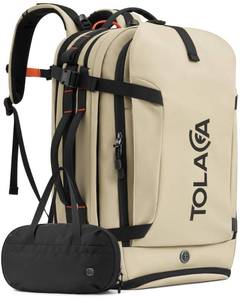 lot 19348 image: Tolaccea Travel Laptop Backpack, TSA Friendly Flight Approved Carry-on Business Rucksack Work Backpack with Extra Toiletry Bag, Dual Storage for 17.3 Laptop and 12.9 Tablet, 40-45L Expandable