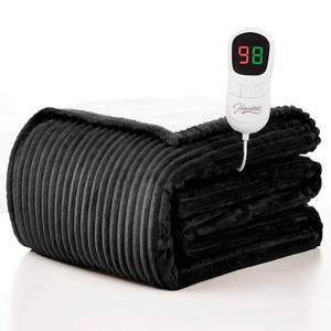 lot 19367 image: Homemate Heated Blanket Electric Throw - 50x60 Heating Blanket Throw 12468 Hours Auto-Off 10 Heat Levels Over-Heat Protection Soft Flannel Sherpa ETL Certification