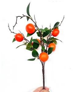 lot 19378 image: XJYWSH Artificial Orange Branches, Simulation Tangerine Branches,Lifelike Fake Fruit Props with Green Leaves for Vase Home Party Decoration Decorative, Arrangement Photography Props