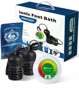 lot 19388 image: MSFOOT Upgraded Portable Ionic Foot Detox Machine, Foot Spa Bath for Home Use, Foot Cleaner Machine To Remove Toxins with 2 Arrays, Detox Sea Salt