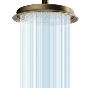 lot 19396 image: Antique Brass Finish Rain Shower Head, 9 Inch Round Rainfall Showerhead Made of 304 Stainless Steel Vintage High Pressure Waterfall Shower Heads with Silicone Nozzle