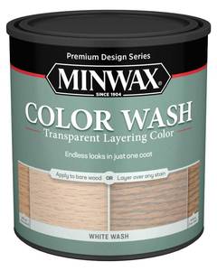 lot 20014 image: Minwax Color Wash Transparent Layering Color, White Wash Pickling Stain, 1 Quart, 618604444
