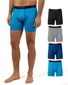 lot 20018 image: 32 Degrees Men��s 4 Pack Cool Active Boxer Brief  Anti-Odor  Quick Drying  4-Way Stretch, EmotionNeonGreyBlack, Large