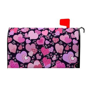 lot 20021 image: Happy Valentines Mailbox Covers Magnetic Standard Size 21x18 inch Red Pink Love Heart Mail Box Post Letter Box Cover for Home Outdoor Garden Yard Decor