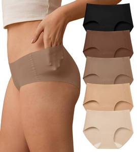 lot 20023 image: SHARICCA Womens Seamless Underwear No Show Hipster Panties Invisible Lightweight Nuage Bikinis Briefs Microfiber Pack��5P01,XS