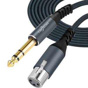 lot 20028 image: Twozoh XLR Female to 14 TRS Cable 15FT, Braided 6.35mm Stereo Jack Balanced to 3pin XLR Microphone Cable