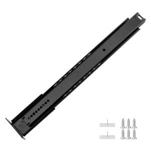 lot 20038 image: LONTAN 1 Piece Black Center Mount Drawer Slides 16 Inch - Bottom Centered Drawer Mount 34 Extension Heavy Duty Drawer Glides for Cabinets, Dressers, and Furniture �� Smooth and Quiet Operation