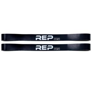 lot 20044 image: REP Fitness Short Resistance Bands for Strength and Conditioning. Black X-Light Band Pair. 25-65lbs Resistance, 12 Length, 0.85�� Wide
