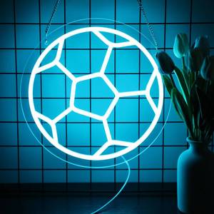 lot 20048 image: Neonawall Soccer Neon Sign for Home D�cor,Bedroom Decor,Led Sign,Room Sign,Gym Decor,Sports Neon Sign,Men Women Wall D�cor Gift Size 12