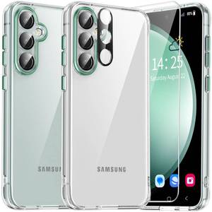 lot 20049 image: GOLDJU for Samsung Galaxy S23 FE Case, 3 in 1 Galaxy S23 FE 5G Case with 1X Tempered Glass Screen Protector, Military-Grade Drop Protection Phone Case for S23 FE 5G (2023) Green