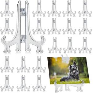 lot 20441 image: Juvale Mini Acrylic Easel Stands - 8-Pack, 3-Inch Clear Plastic - Display Stands for Collectibles, Trading Cards & Photos