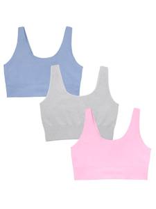 lot 20451 image: Fruit of The Loom Womens 3-Pack Seamless Full-Coverage Back Smoothing Wireless Bra (large)