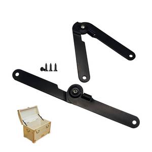 lot 20456 image: Soft Close Cabinet Hinges, Chest Hinges with Locking Function & Lid Support Hinge for Toy Box, Cabinet Box, 1 Pack Black