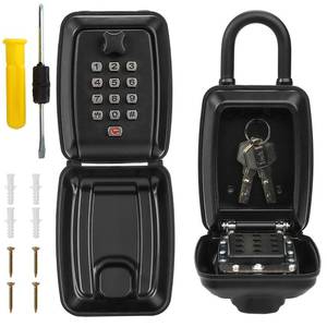 lot 20474 image: Cididu Key Lock Box for Outside, Waterproof Key Lockbox with 12-Digit Push Button Combination and Removable Shackle, Resettable Code Keys Safe Storage Box for Door Handle, House, Retail Store, Garage