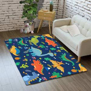 lot 20490 image: Cartoon Dinosaur Area Rugs Lovely Dinosaur Carpet Rugs for Boys Kids Blue Cute Animal Patterns Carpet Dinosaurs Rug for Boys Bedroom Living Dinning Room Bedroom Kitchen Playing Room, 2�3