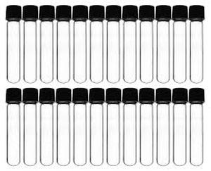 lot 19373 image: Clear Test Tubes with Black Caps Set (100)