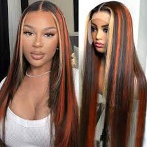 lot 20009 image: Auburn Hair with Streak of Blonde Wig