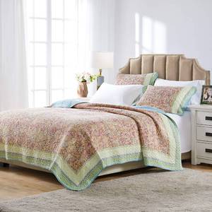 lot 3473 image: Barefoot Bungalow Palisades Pastel Quilt Set, 3-Piece FullQueen,Red