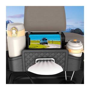 lot 3475 image: Ywdiml Car Seat Back Organizer, Multifunctional Vehicle Headrest Storage Box with Hooks and Phone Holder, Automotive Backseat Tissue Cup Holder Accessories, Universal for SUV Sedan Truck (Black)