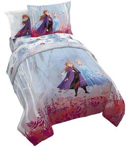 lot 3479 image: Disney Frozen 2 Forest Spirit 5 Piece Twin Bed Set - Includes Reversible Comforter and Sheet Set - Bedding Features Elsa and Anna - Super Soft Fade Resistant Microfiber - (Official Disney Product)