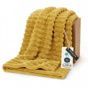 lot 3488 image: Bedsure GentleSoft Yellow Throw Blanket for Couch - Cozy Soft Fleece Blankets for Women, Cute Small Throws for Girls, Honey, 50x60 Inches