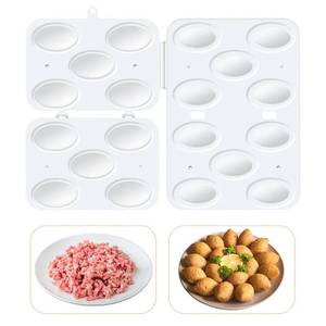 lot 4014 image: Meatball Mold Kibbeh Press Maker Mold 7.5cm, 5 Grids Meatball Tool, Kitchen Cooking Tools for Making Fried Kibbeh